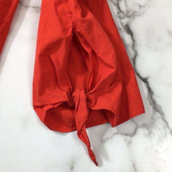 Free People Red Off The Shoulder Sleeve Blouse - Picture 9 of 12